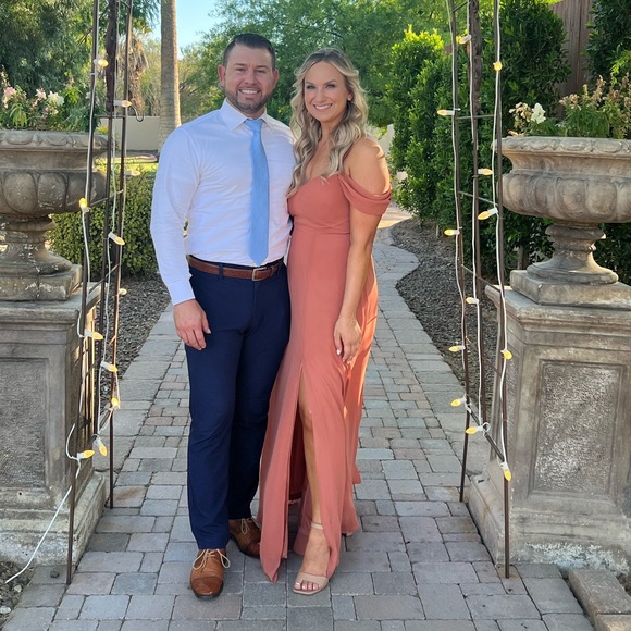 DEVIN CONVERTIBLE DRESS bridesmaid Birdy grey 
CHIFFON TERRACOTTA size medium - Picture 3 of 3